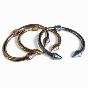 Spike Cuff Bracelet Trio - Gold, Rose Gold & Silver